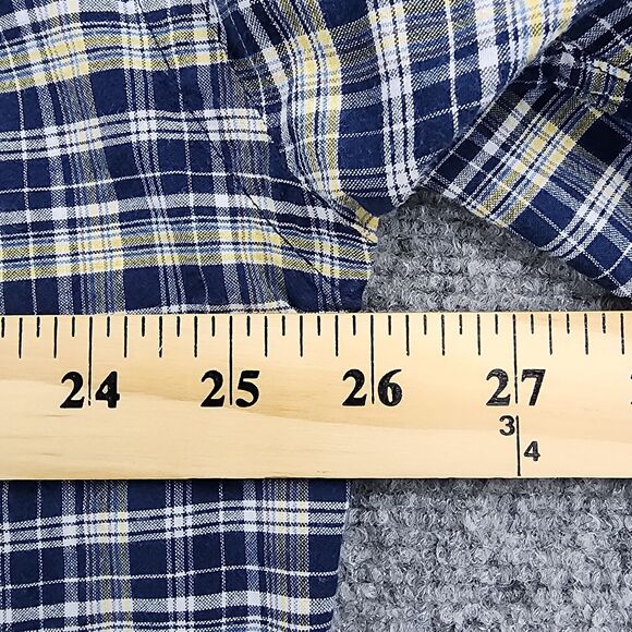 Ralph Lauren Shirt Mens Large Blue Green Plaid Blaire Short Sleeve Button Down - Picture 5 of 13